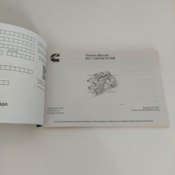 Cummins Owner's Manual B6.7 CM2450 B155B 2020 Edition Engine Maintenance Parts - Picture 6 of 16